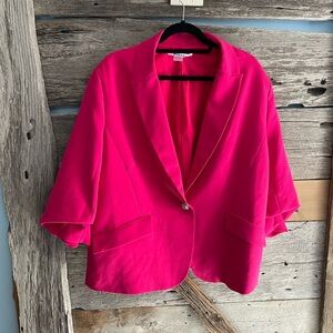 Nygard Size XL Pink Blazer, Gathered Sleeves, Relaxed Fit